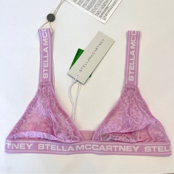 NWT Stella McCartney Logo Bra  Orchid Pink  Lace soft cup  comfort  bralette